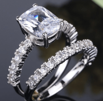 Set Rings 2Pcs For Women Finger-rings Statement Jewelry Double Stackable - Myluvfit